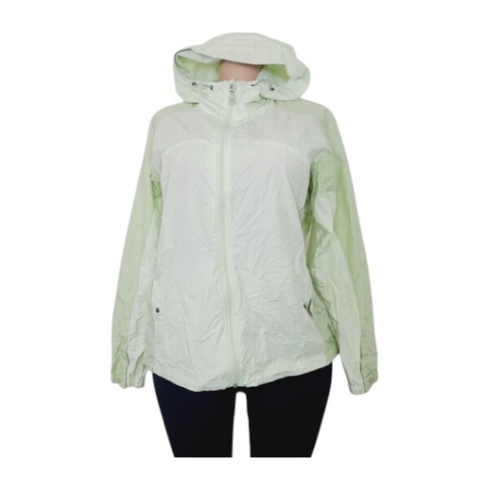 Columbia Women's Lime Green Hooded Slim Outdoor Windbreaker Jacket Size L